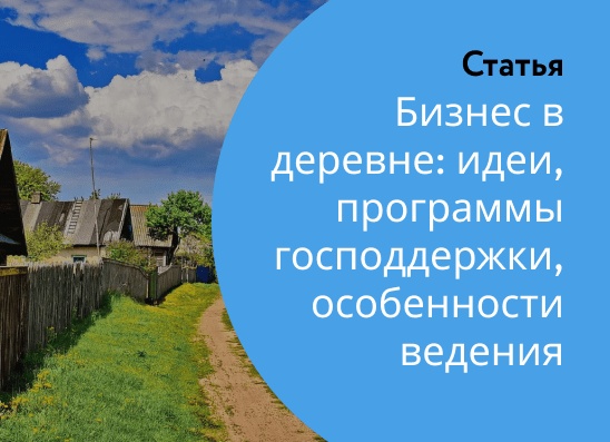 Бизнес в деревне: идеи, программы господдержки, особенности ведения